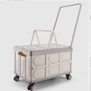 NIB Vusign 11.6x20.8 Collapsible beige Storage Cart with Wheels
